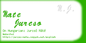 mate jurcso business card